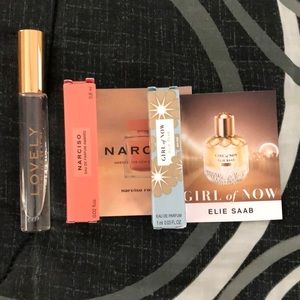 Perfume samples Lovely SJP, Narciso, Elie Saab